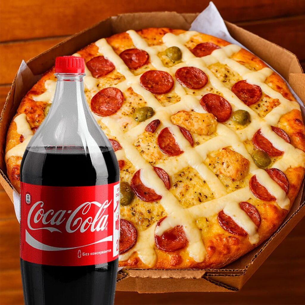 combo pizza com refrigerante